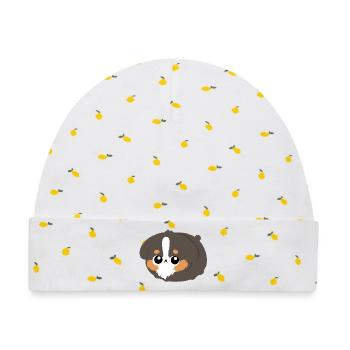 Chibi Berner Bergwelpe - Baby Premium Organic Mütze - Weiß/Zitronengelb - Vorne