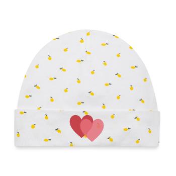 HERZ. HERZ. VALENTINSTAG. LIEBE. LIEBE. PAAR. - Baby Premium Organic Mütze - Weiß/Zitronengelb - Vorne