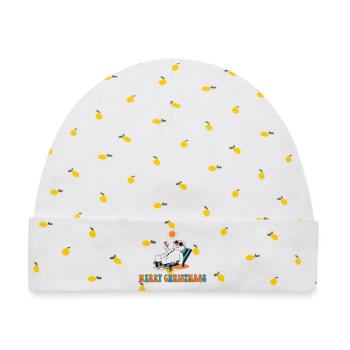 Sommer-Weihnachts-Spaß-Lounge - Baby Premium Organic Mütze - Weiß/Zitronengelb - Vorne