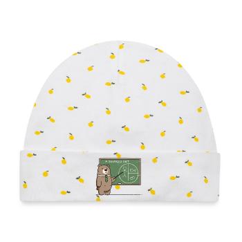 Eine ausgewogene Ernährung für Bären - Baby Premium Organic Mütze - Weiß/Zitronengelb - Vorne