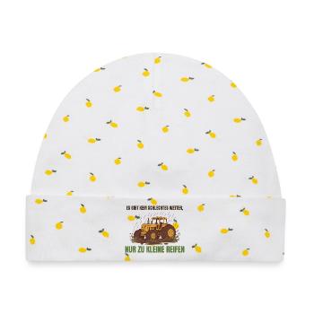 Kein schlechtes Wetter, nur kleine Reifen - Baby Premium Organic Mütze - Weiß/Zitronengelb - Vorne