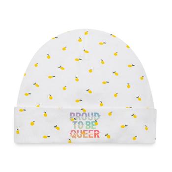 Proud To Be Queer LGBTQ Stolz Und Pride - Baby Premium Organic Mütze - Weiß/Zitronengelb - Vorne