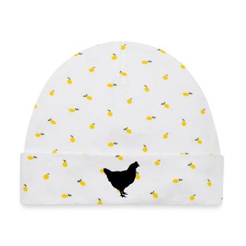 Huhn - Baby Premium Organic Mütze - Weiß/Zitronengelb - Vorne