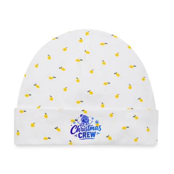 Christmas Crew Schneemann - Baby Premium Organic Mütze - Weiß/Zitronengelb - Vorne