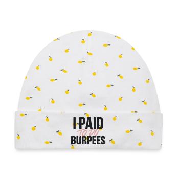 Ich habe bezahlt, um Burpees zu machen - Baby Premium Organic Mütze - Weiß/Zitronengelb - Vorne