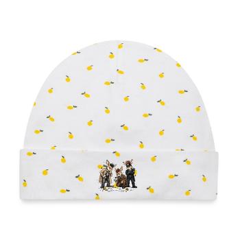 Bunny Punk Detektive im Noir Stil - Baby Premium Organic Mütze - Weiß/Zitronengelb - Vorne