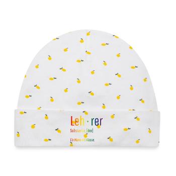 Lehrer Substantiv Definition Schule Geschenk - Baby Premium Organic Mütze - Weiß/Zitronengelb - Vorne