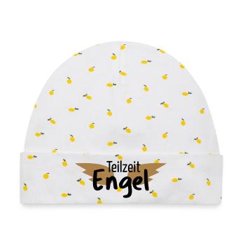 Engel Teilzeitengel Flügel Held Heldin Geschenk - Baby Premium Organic Mütze - Weiß/Zitronengelb - Vorne