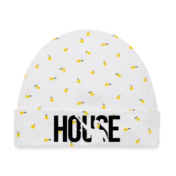 house musik - Baby Premium Organic Mütze - Weiß/Zitronengelb - Vorne