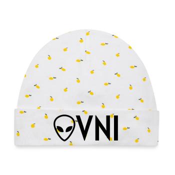 Ufo Alien Raum außerirdisches Aussenseiter - Baby Premium Organic Mütze - Weiß/Zitronengelb - Vorne