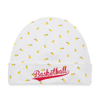 Basketball - Basket Ball - Game - Sport - Player - Baby Premium Organic Mütze - Weiß/Zitronengelb - Vorne