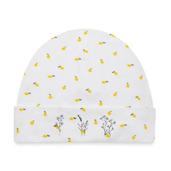Floral Wildflowers - Baby Premium Organic Mütze - Weiß/Zitronengelb - Vorne