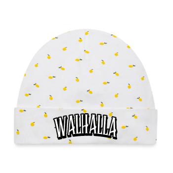 walhalla viking wikinger shirt - Baby Premium Organic Mütze - Weiß/Zitronengelb - Vorne