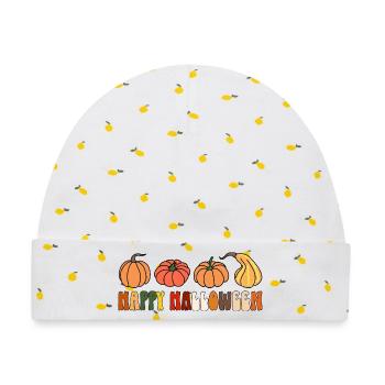 Happy Halloween - Baby Premium Organic Mütze - Weiß/Zitronengelb - Vorne