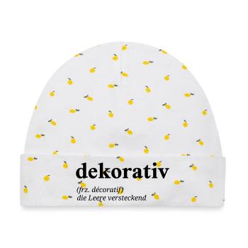 dekorativ Definition - Baby Premium Organic Mütze - Weiß/Zitronengelb - Vorne