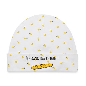Baguette - Baby Premium Organic Mütze - Weiß/Zitronengelb - Vorne