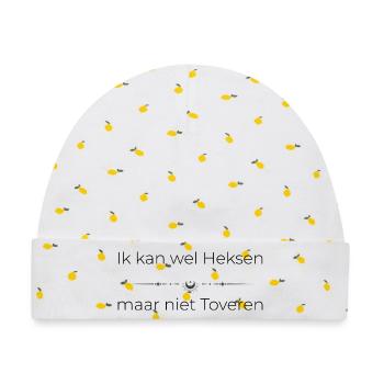 Lustige Hexe Geschenk | Ich kann Hexen - Baby Premium Organic Mütze - Weiß/Zitronengelb - Vorne