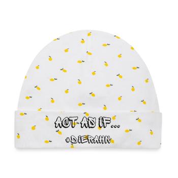 Act as if... #dierahn - Baby Premium Organic Mütze - Weiß/Zitronengelb - Vorne