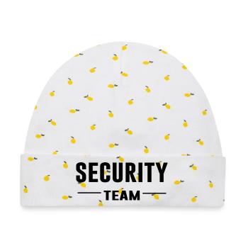 Security Team – Sicherheit | Ordnung | Crew Shirt - Baby Premium Organic Mütze - Weiß/Zitronengelb - Vorne