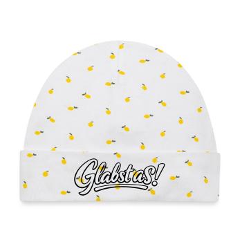 Glabst as - Baby Premium Organic Mütze - Weiß/Zitronengelb - Vorne