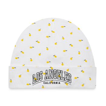 Los Angeles California Urban Streetwear Design - Baby Premium Organic Mütze - Weiß/Zitronengelb - Vorne
