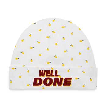 WELL DONE - Baby Premium Organic Mütze - Weiß/Zitronengelb - Vorne