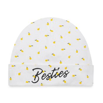 Besties forever  - Baby Premium Organic Mütze - Weiß/Zitronengelb - Vorne