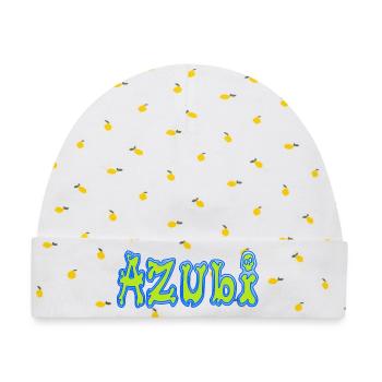 Azubi - Baby Premium Organic Mütze - Weiß/Zitronengelb - Vorne