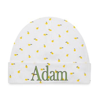 Adam - Baby Premium Organic Mütze - Weiß/Zitronengelb - Vorne