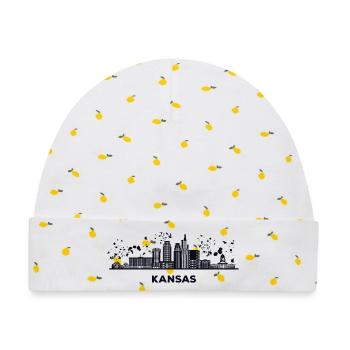 Kansans Skyline Cityscape Kansas - Baby Premium Organic Mütze - Weiß/Zitronengelb - Vorne