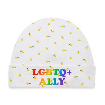 Proud Ally LGBTQ-Regenbogen - Baby Premium Organic Mütze - Weiß/Zitronengelb - Vorne