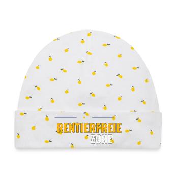 Rentierfreie Zone – Lustiges Weihnachtsshirt - Baby Premium Organic Mütze - Weiß/Zitronengelb - Vorne