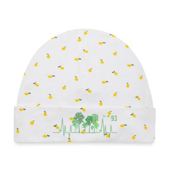 Baum Herzschlag Wald Natur Förster - Baby Premium Organic Mütze - Weiß/Zitronengelb - Vorne