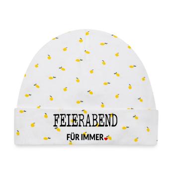 Ruhestand Rente Feierabend - Baby Premium Organic Mütze - Weiß/Zitronengelb - Vorne
