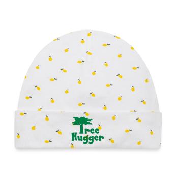 Tree Hugger - Baby Premium Organic Mütze - Weiß/Zitronengelb - Vorne