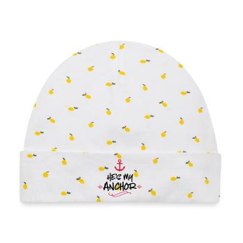 Hochzeit - Baby Premium Organic Mütze - Weiß/Zitronengelb - Vorne