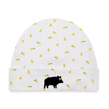 Angstschwitzendes Wildschwein - Baby Premium Organic Mütze - Weiß/Zitronengelb - Vorne