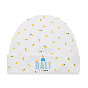 Bali - Baby Premium Organic Mütze - Weiß/Zitronengelb - Vorne