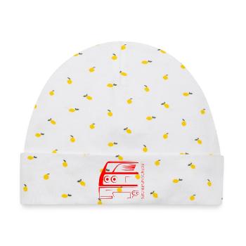 Legends Never Die – Retro Car Outline - Baby Premium Organic Mütze - Weiß/Zitronengelb - Vorne