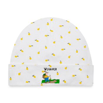 Wanderlust - Baby Premium Organic Mütze - Weiß/Zitronengelb - Vorne