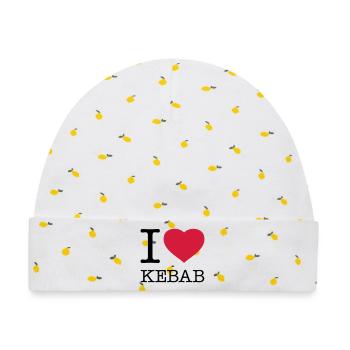 I LOVE KEBAB - Baby Premium Organic Mütze - Weiß/Zitronengelb - Vorne