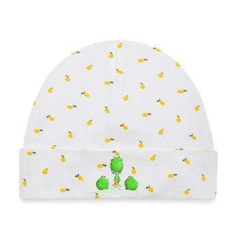 Start - Abheben - lustig - Baby Premium Organic Mütze - Weiß/Zitronengelb - Vorne