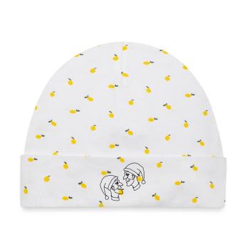kasperle puppe märchen - Baby Premium Organic Mütze - Weiß/Zitronengelb - Vorne