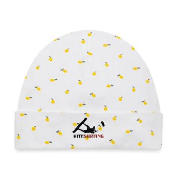 Kitesurfing - Baby Premium Organic Mütze - Weiß/Zitronengelb - Vorne