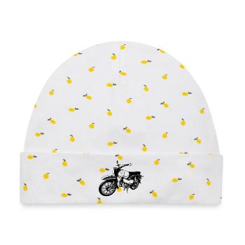 Simson Habicht - Baby Premium Organic Mütze - Weiß/Zitronengelb - Vorne
