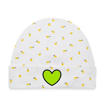 grünes Herz Symbol Herz grün Herzen Paare Geschenk - Baby Premium Organic Mütze - Weiß/Zitronengelb - Vorne