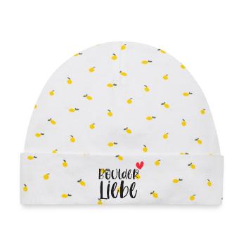 Bouldern Boulderliebe Berge Klettern Geschenk - Baby Premium Organic Mütze - Weiß/Zitronengelb - Vorne