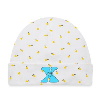 X - Baby Premium Organic Mütze - Weiß/Zitronengelb - Vorne