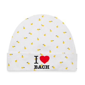 I LOVE BACH - Baby Premium Organic Mütze - Weiß/Zitronengelb - Vorne