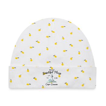 Japan, Bucht von Tokio, Leuchtturm Kannonzaki - Baby Premium Organic Mütze - Weiß/Zitronengelb - Vorne